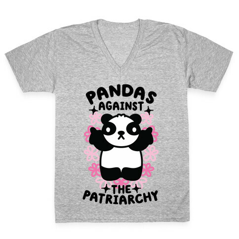 Pandas Against the Patriarchy V-Neck Tee Shirt