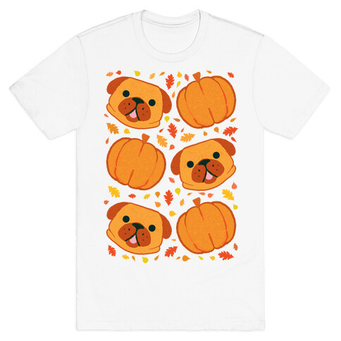 Pug Pumpkin Pattern T-Shirt