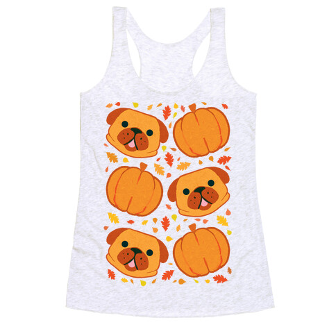 Pug Pumpkin Pattern Racerback Tank Top