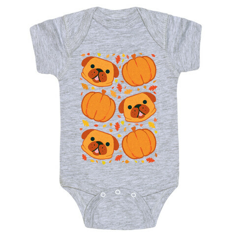 Pug Pumpkin Pattern Baby One-Piece
