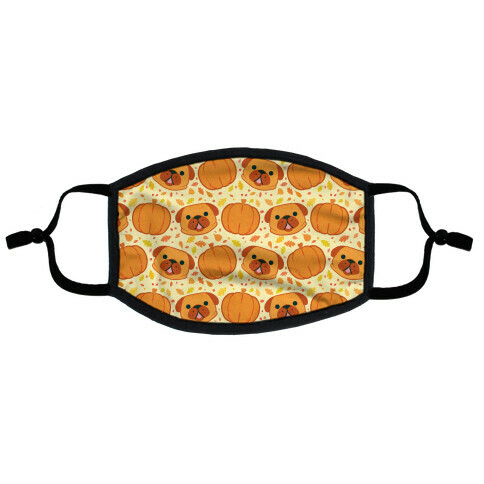 Pug Pumpkin Pattern Flat Face Mask