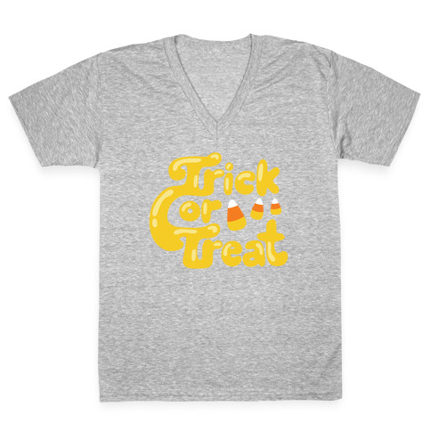 Retro Trick or Treat V-Neck Tee Shirt
