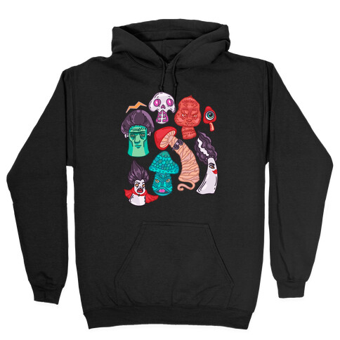 Mushroom Monsters Pattern Hooded Sweatshirt