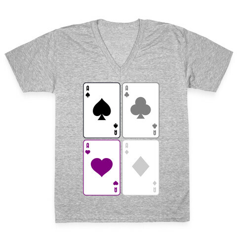 Asexual Aces Pattern V-Neck Tee Shirt