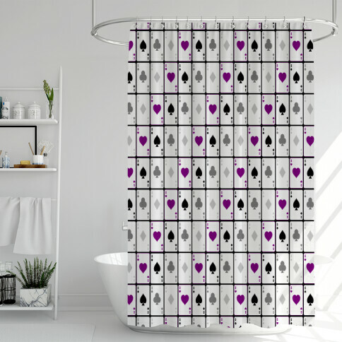 Asexual Aces Pattern Shower Curtain