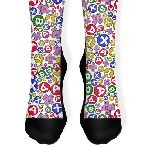 Video Game Controller Buttons Pattern Sock