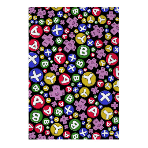 Video Game Controller Buttons Pattern Garden Flag