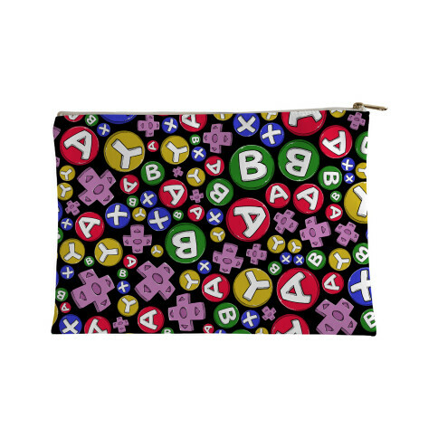 Video Game Controller Buttons Pattern Accessory Bag