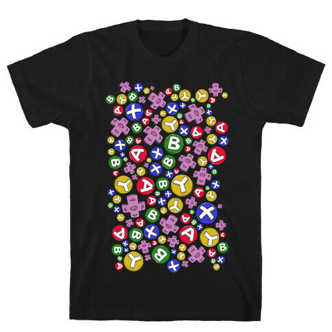 Video Game Controller Buttons Pattern T-Shirt