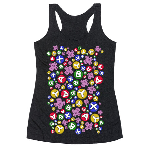 Video Game Controller Buttons Pattern Racerback Tank Top
