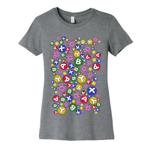 Video Game Controller Buttons Pattern Womens T-Shirt