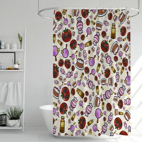 Kirby Munchies Pattern Shower Curtain