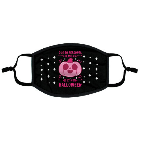 Due To Personal Reasons It Is Now Halloween Pumpkin (Pink) Flat Face Mask