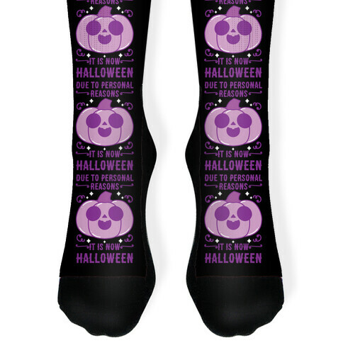 Due To Personal Reasons It Is Now Halloween Pumpkin (Purple) Sock