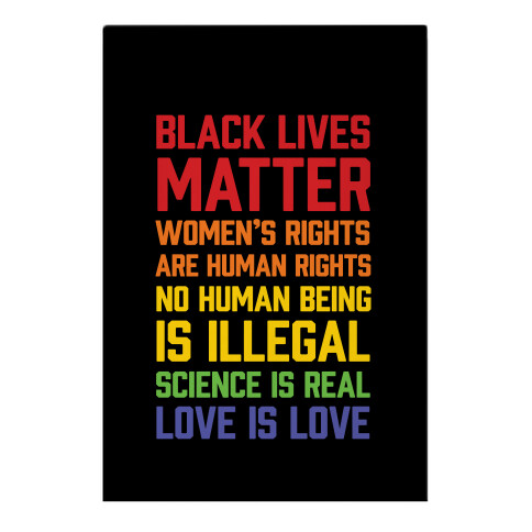 Black Lives Matter List Garden Flag