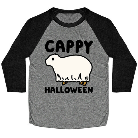 Cappy Halloween Capybara Parody Baseball Tee