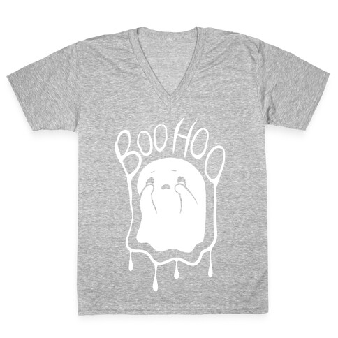 Boo Hoo Sad Ghost V-Neck Tee Shirt