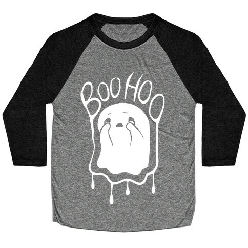 Boo Hoo Sad Ghost Baseball Tee