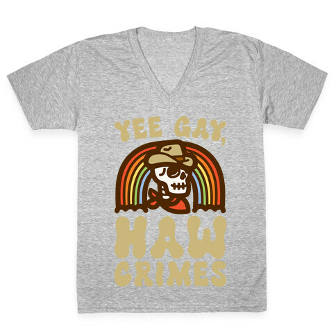 Yee Gay Haw Crimes V-Neck Tee Shirt