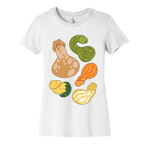 Phallic Gourd Pattern Womens T-Shirt
