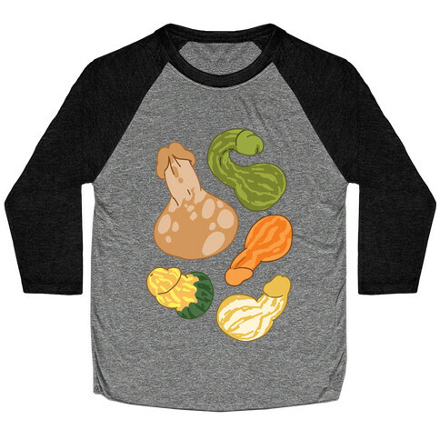 Phallic Gourd Pattern Baseball Tee