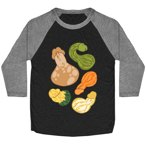 Phallic Gourd Pattern Baseball Tee