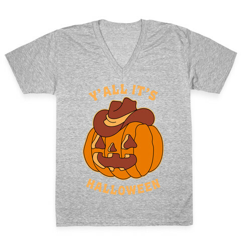 Y'all It's Halloween V-Neck Tee Shirt