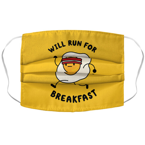 Will Run For Breakfast Accordion Face Mask