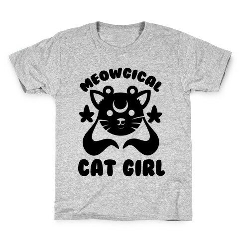 Meowgical Cat Girl Kids T-Shirt