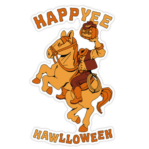 HappYEE HAWlloween Headless Cowboy Die Cut Sticker