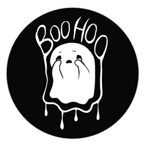 Boo Hoo Sad Ghost Die Cut Sticker