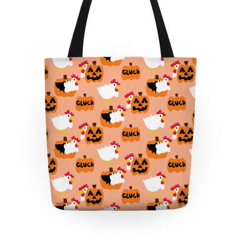 Clucky Pumpkin Pattern Tote