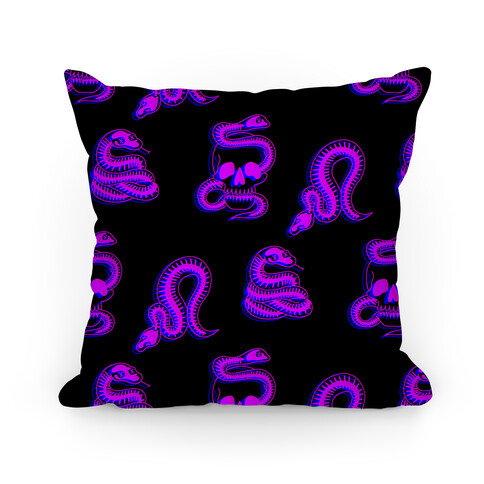 Skelly Snake Pattern Pillow