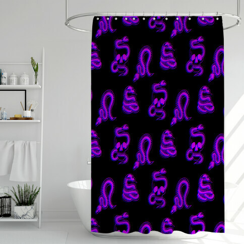 Skelly Snake Pattern Shower Curtain