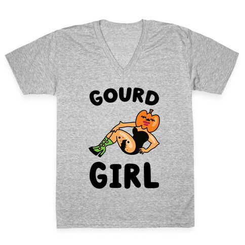 Gourd Girl V-Neck Tee Shirt