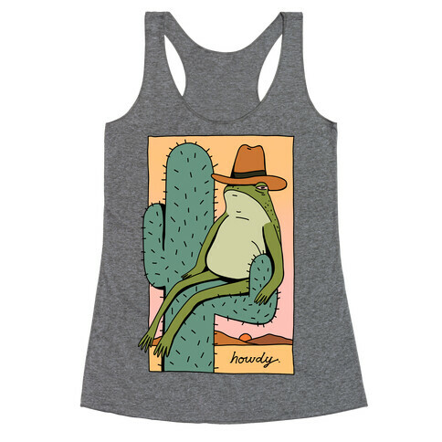 Howdy Frog Cowboy Racerback Tank Top