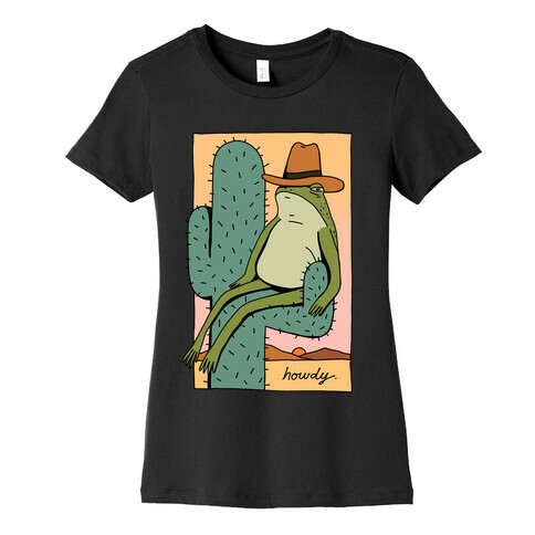 Howdy Frog Cowboy Womens T-Shirt