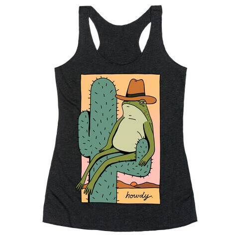 Howdy Frog Cowboy Racerback Tank Top