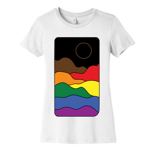 Groovy Pride Flag Landscapes: Pride Flag Womens T-Shirt