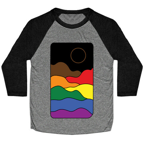 Groovy Pride Flag Landscapes: Pride Flag Baseball Tee