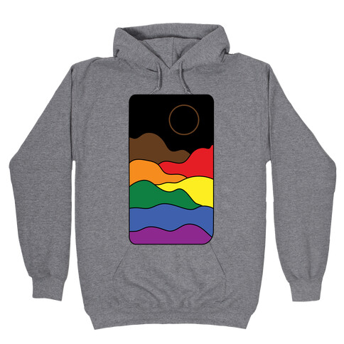 Groovy Pride Flag Landscapes: Pride Flag Hooded Sweatshirt