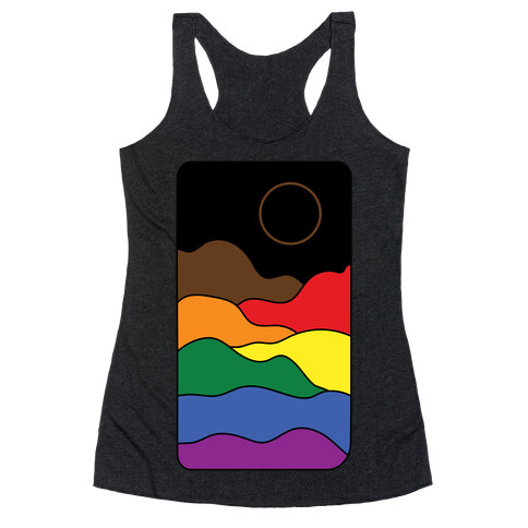 Groovy Pride Flag Landscapes: Pride Flag Racerback Tank Top