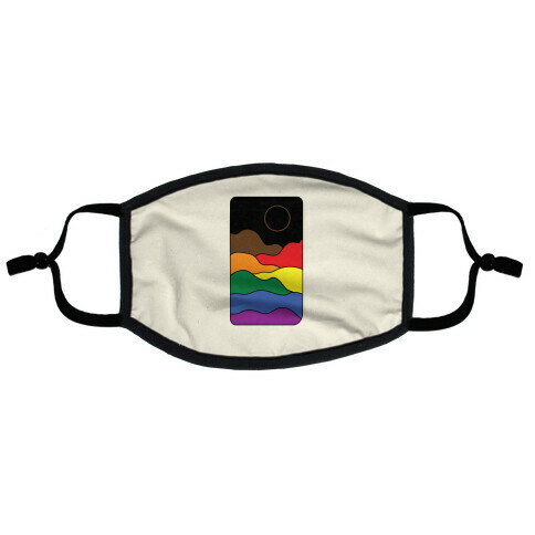 Groovy Pride Flag Landscapes: Pride Flag Flat Face Mask