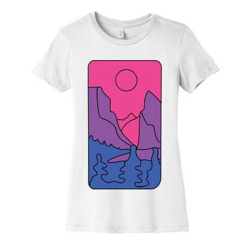 Groovy Pride Flag Landscapes: Bi Flag Womens T-Shirt