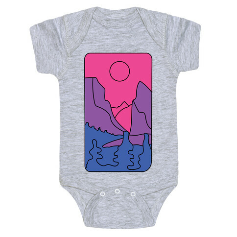 Groovy Pride Flag Landscapes: Bi Flag Baby One-Piece