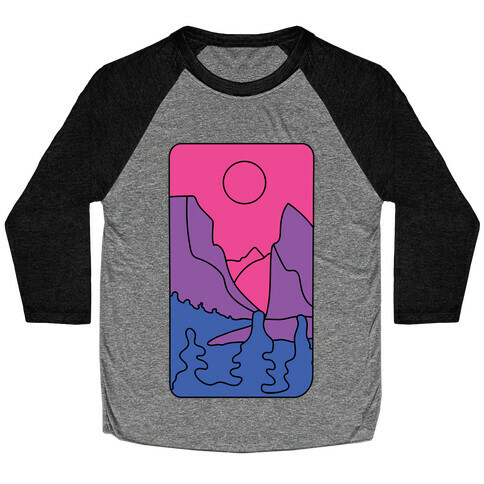 Groovy Pride Flag Landscapes: Bi Flag Baseball Tee