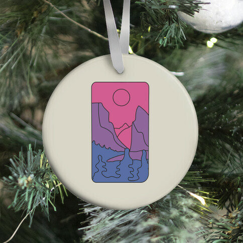 Groovy Pride Flag Landscapes: Bi Flag Ornament