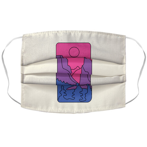 Groovy Pride Flag Landscapes: Bi Flag Accordion Face Mask