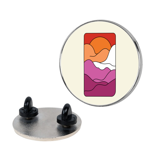 Groovy Pride Flag Landscapes: Lesbian Flag Pin