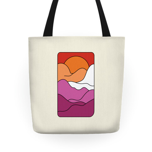 Groovy Pride Flag Landscapes: Lesbian Flag Tote